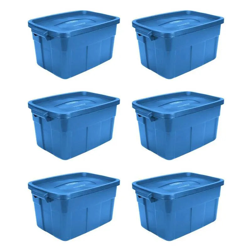 Rubbermaid Caoutchouc-maid 14-Gal, Conteneur de fourre-tout de stockage en bleu Heritage