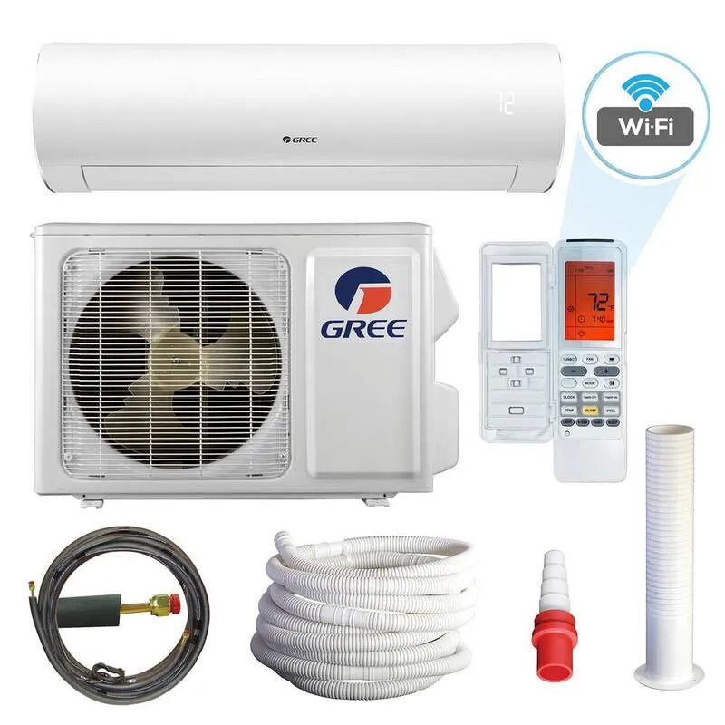 Mini système de fractionnement sans conduit 2-Ton, 22000 BTU, 60Hz, Wi-Fi, Brewing programmable, fonction de chauffage, Saphir, 230, 22,000 BTU