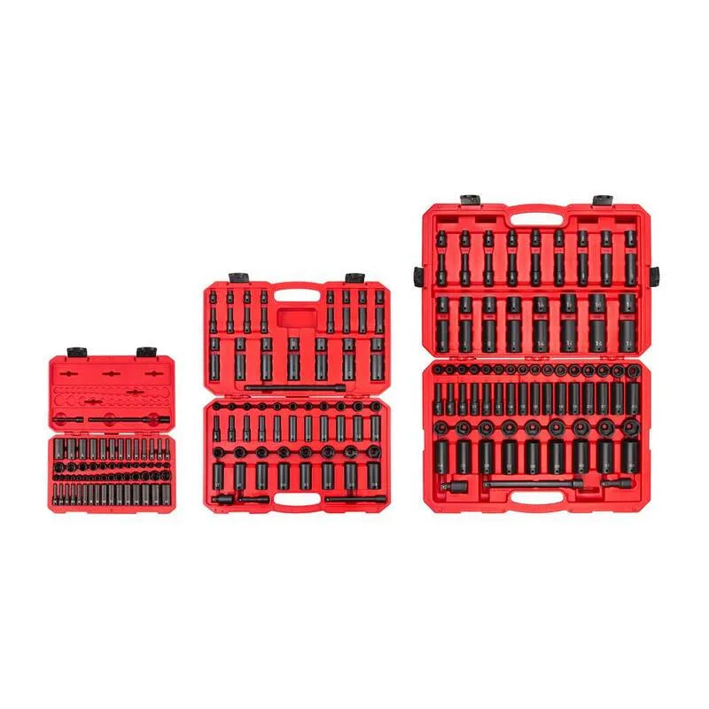 220 pièces 6-Point Set de prise de 6 points, 2 po, 4 po, 32 mm, 220 pièces, 1/2 po. Ensemble de prise de 6 points avec boîtiers, 2 in, 4 in