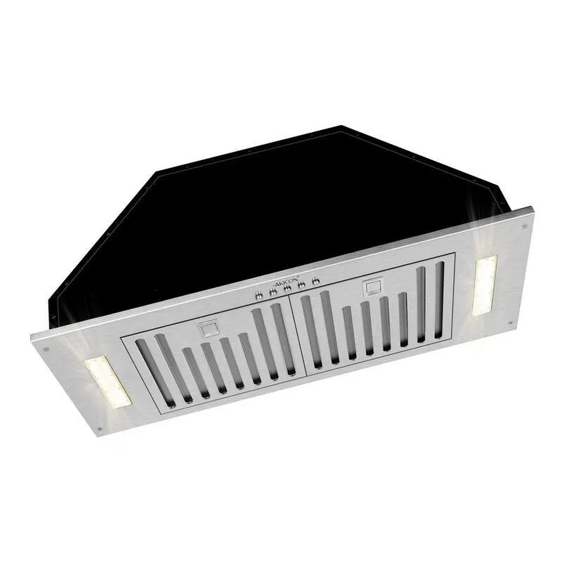 Hotte aspirante, Hotte de gamme 3-Speeds, Acier inoxydable, Installation intégrée, 600 CFM, 30 po, Hotte d'évent ultra silencieux avec lumières LED, 30 in