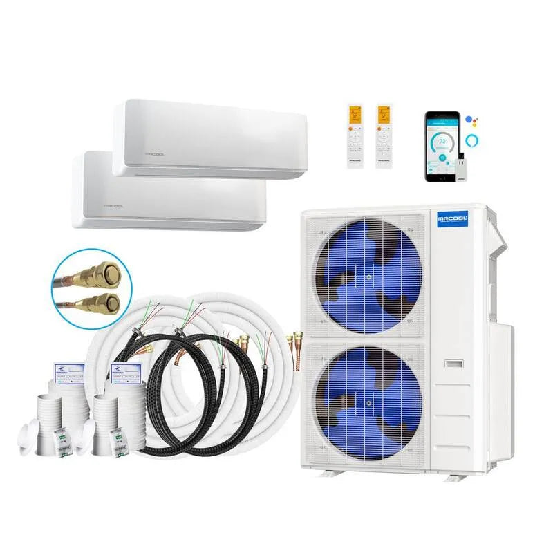 MRCOOL 4-Ton Mini système de partage sans conduit, 20, 5 TRÉS, 45000 BTU, 25ft, 2-Zone, 36K, 45,000 BTU, 50,25ft