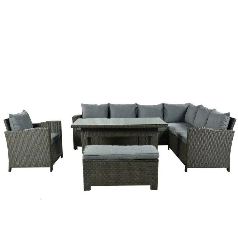 Canapé Sectionnel, Extérieur, Iris, Gris, Salon Sièges modulaires