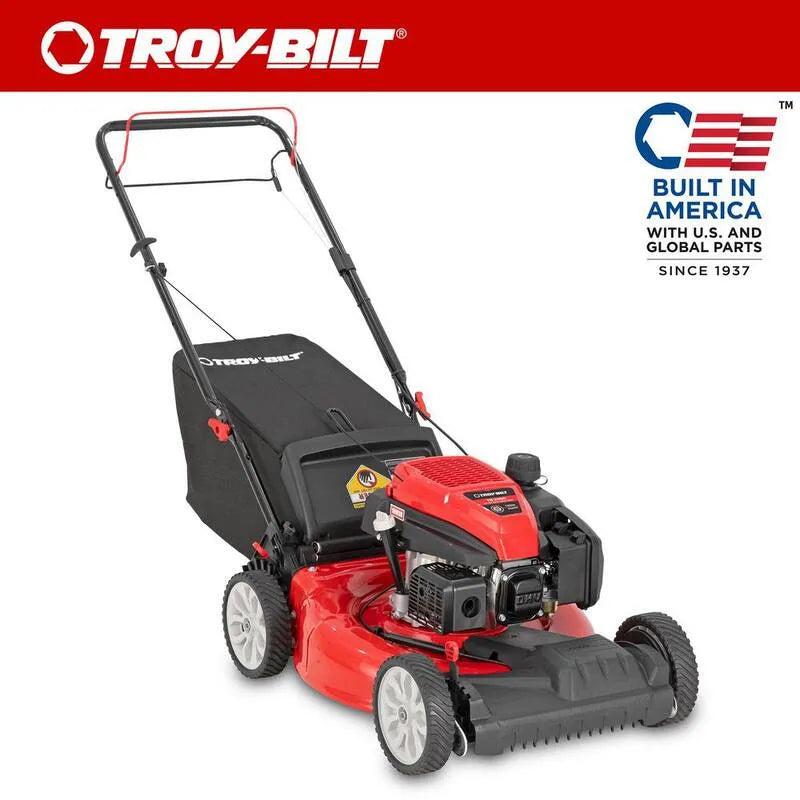 Troy-Bilt, 2-in-1 21 po 163cc Moteur OHV Roule avant 2-en-1 marche à gaz derrière la tondeuse à gaz avec système de coupe tri-action, Noir, Towers à gazon autopropulsées, 21 in