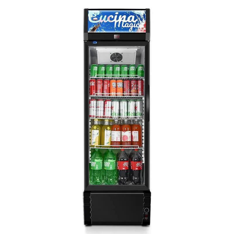 Réfrigérateur, conception commerciale, 12, 5 pi, avec étagères réglables et LED éclairage-Noir, 12.5 cu.ft