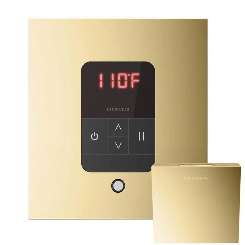 Commande de douche à vapeur carrée en laiton poli, iTempo