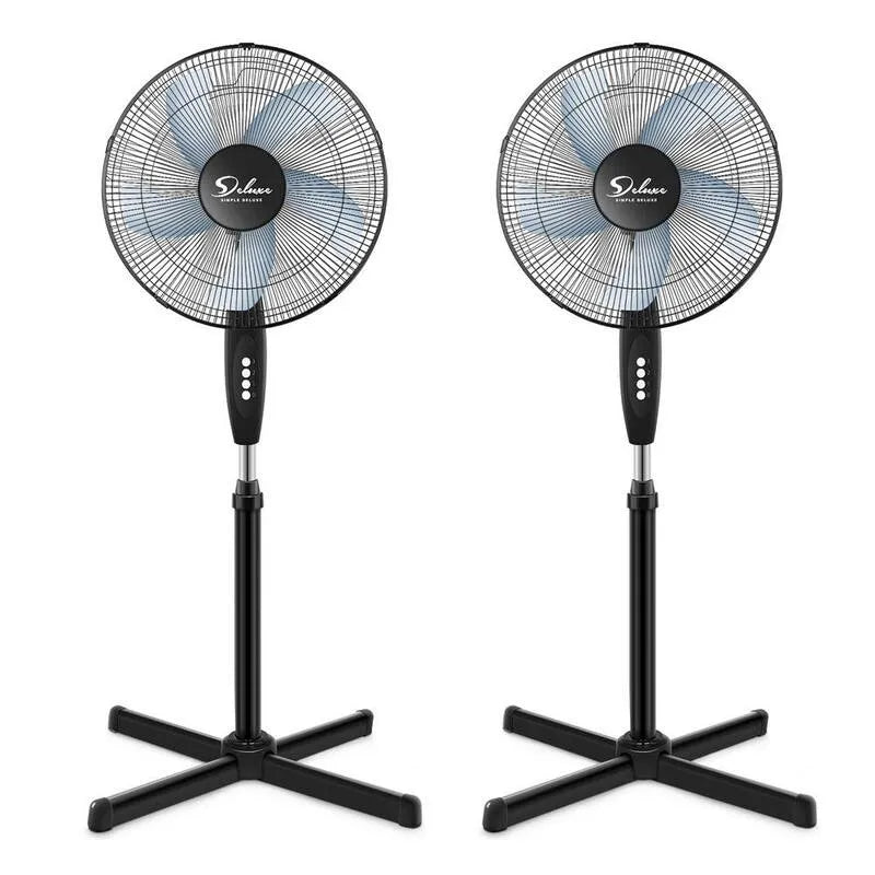 2-Pack, 16 po, réglable, 90 degrés d'oscillation, stable et faible bruit 2-Pack, 16 in