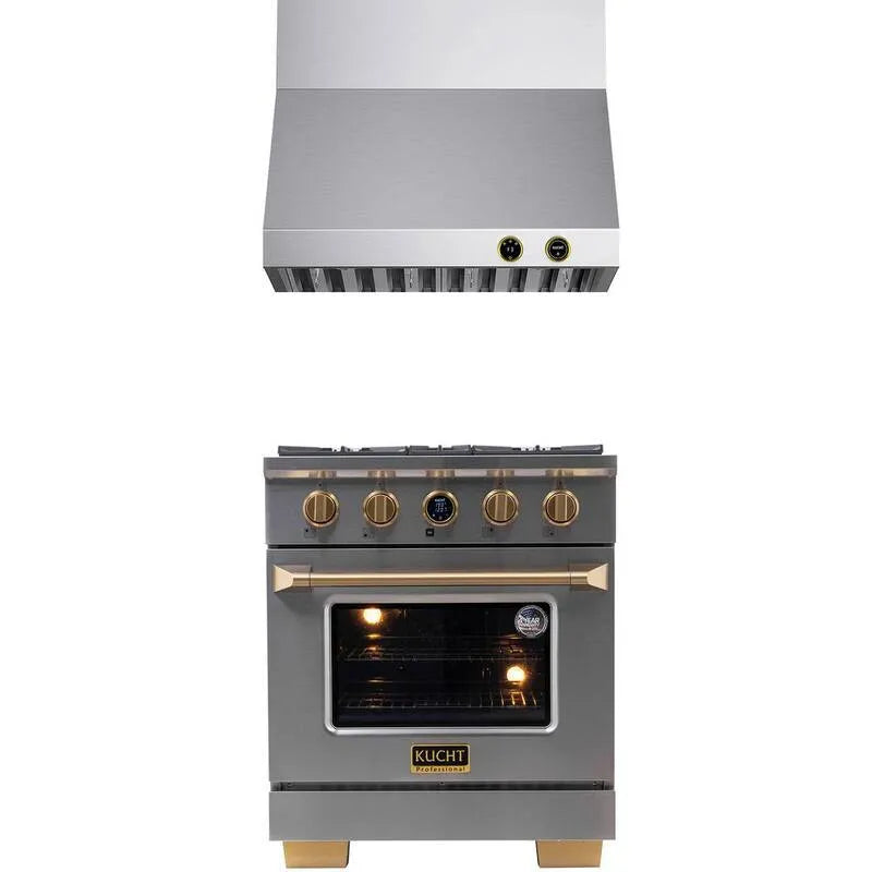 Hotte aspirante, Hotte de 30 po, 4, 2 pi, 4 brûleurs, acier inoxydable, murale, gaz naturel, or, 30 in, 4.2 cu. ft