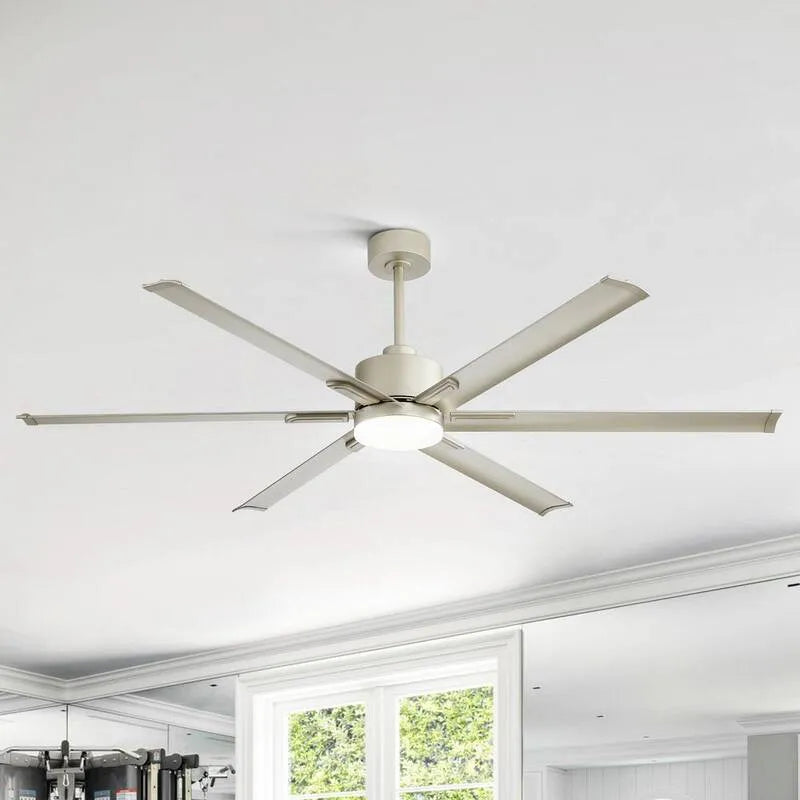 Ventilateurs avec lumière LED réglable blanc 6-Aluminum, 6 pieds, télécommande, intérieur, argent, 6 ft