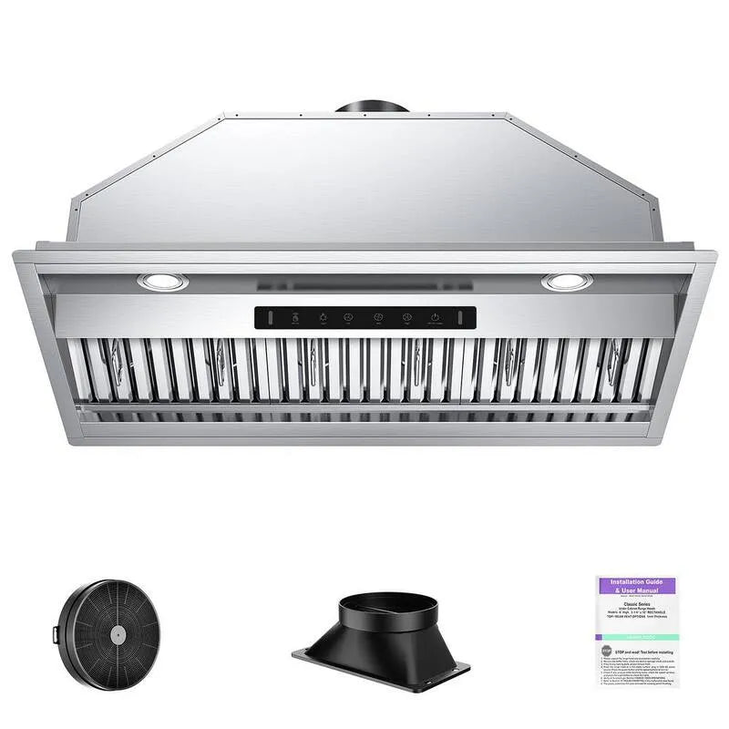 Hotte aspirante, Hotte de portée, 600 CFM, 36 po, Commandes tactiles, Acier inoxydable, Installation intégrée, Commande de gestuelle, 36 in