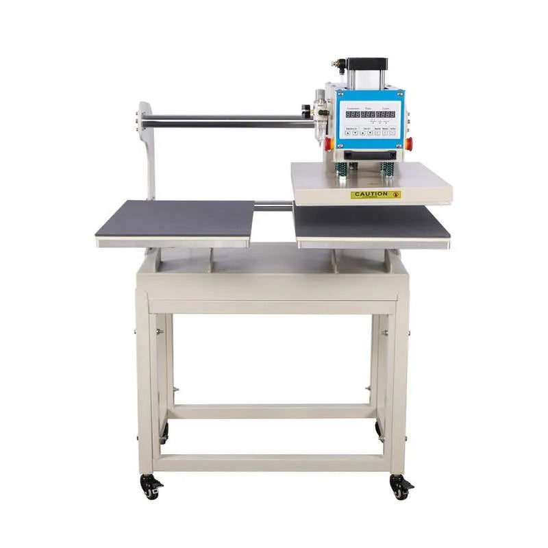 Machine à presse à chaleur à double plaque coulissante, 16 po, 24 po, Blanc Plus Bleu, 16 in, 24 in