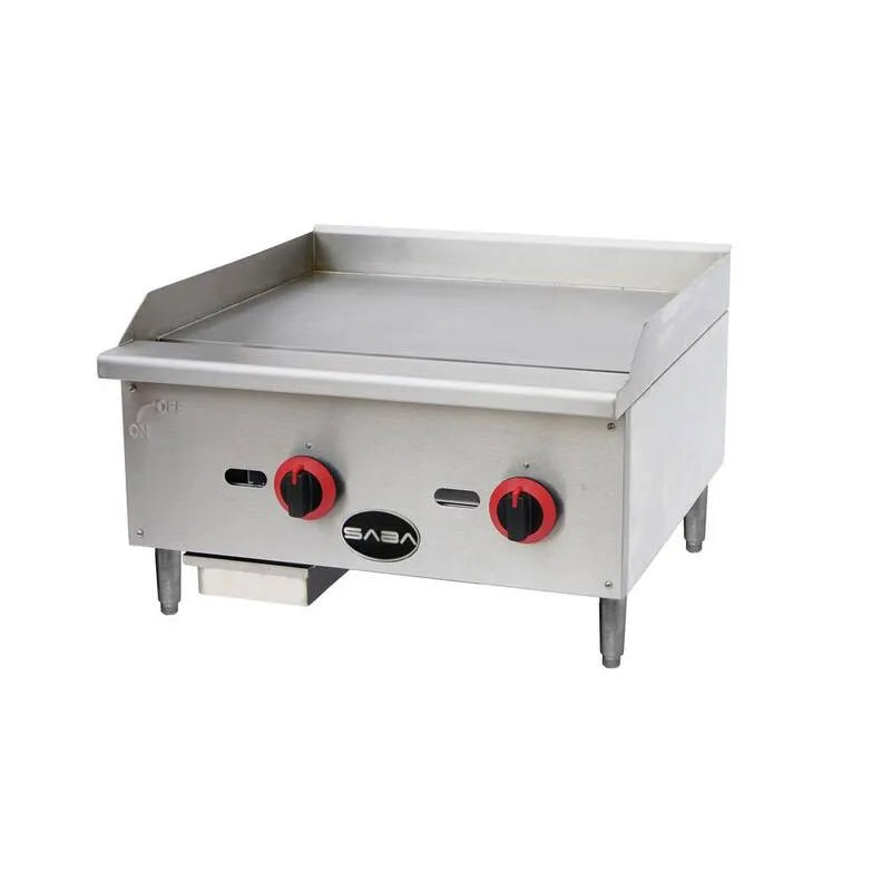 Cuisinière à gaz, Acier inoxydable, Design commercial, 24 po, 2 brûleurs, 24 in