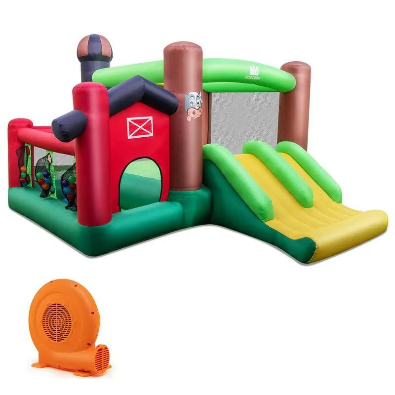 750, Ferme, Themed gonflable Château enfants Bounce Maison avec double diapositives et souffleur
