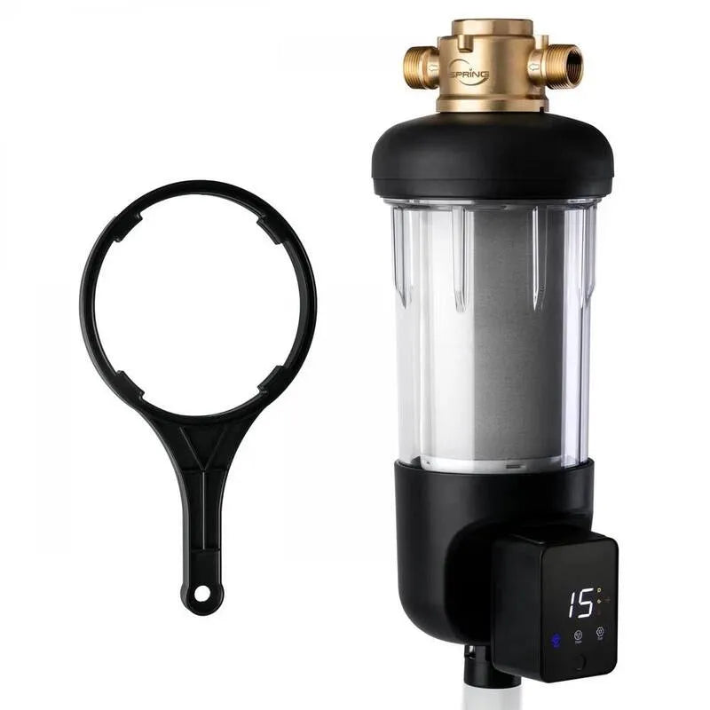 50-Micron, 3/4 po, 4 po, NSF-Certifié, Jumbo filtre d'eau à sédiments à glissière automatique, 1 in, 4 in