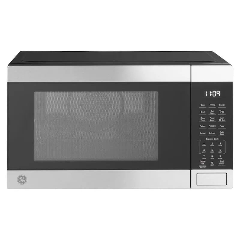 GE 1050-Watt Four micro-ondes, acier inoxydable, cuisson convection, 20, 6 po, 1 pi3, 20.6 in