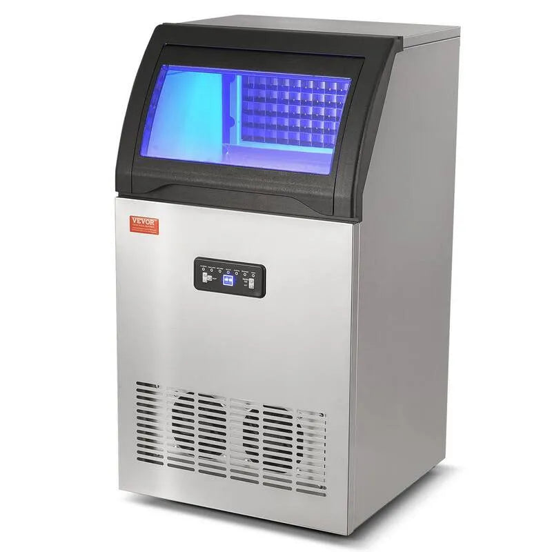 machine à glaçons lbs. /24, Capacité de stockage, Conception commerciale-degré, 130 lbs, 24 lbs, Argent
