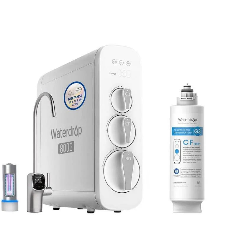 3-Stage Système de filtration d'eau à osmose inverse 800GPD, 3 étages