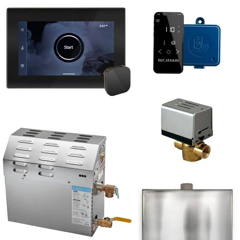 Générateur, 7500 W, 7, 5 kW, Bronze à remblayage d'huile, Groupe générateur de douche à vapeur avec iSteamX commande en Bronze à remblayage d'huile noire