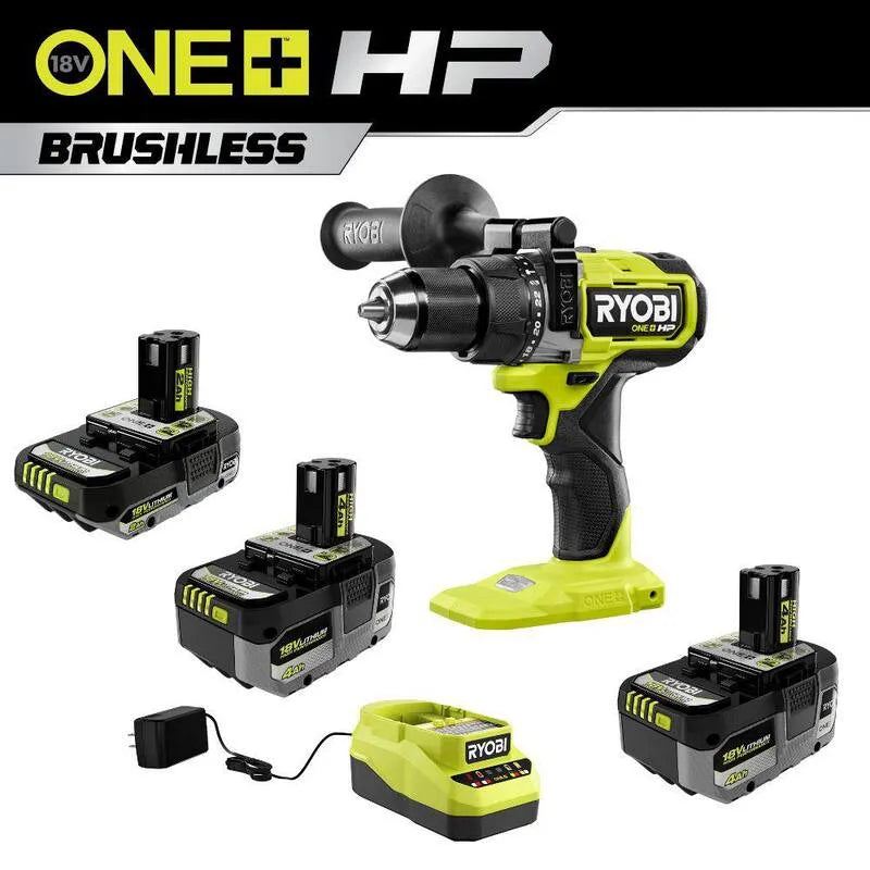 Kit RYOBI hautes performances, 18V, 2. 0 Ah Batterie, 4. 0 Ah Batteries, & ONE+ HP sans pinceau de marteau, 4.0 Ah, 2.0 Ah