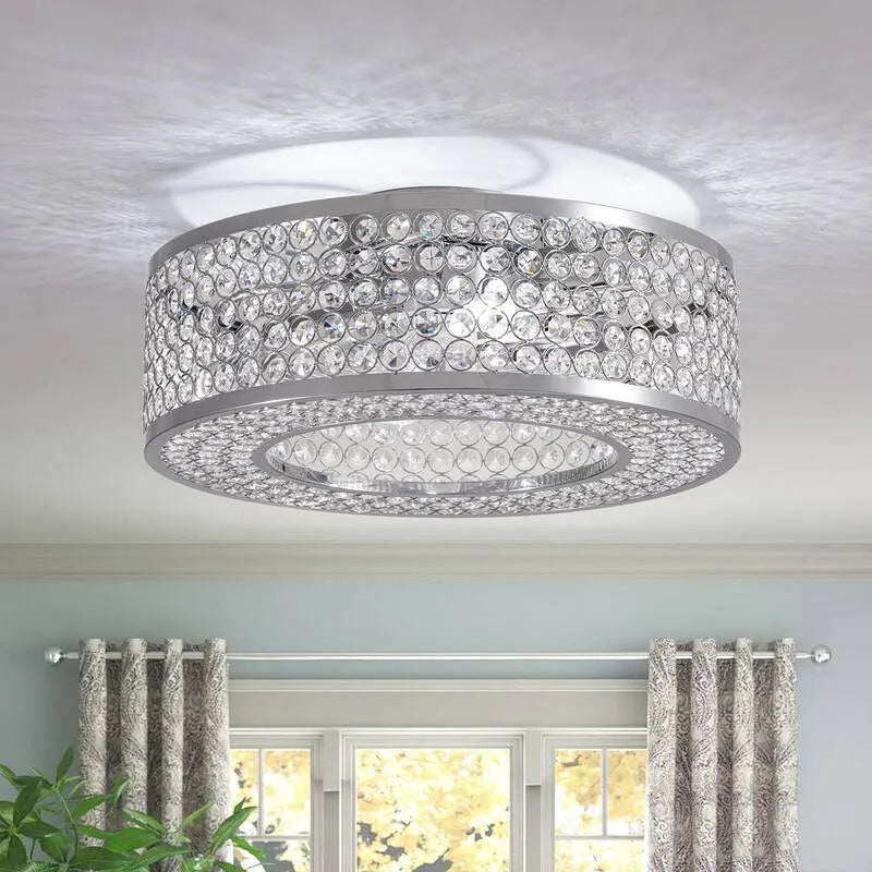 Ventilateur de plafond, 20 po., Intérieur, Chrome, Circulation d'air télécommandée, 20 in, Ventilateurs de plafond avec éclairage