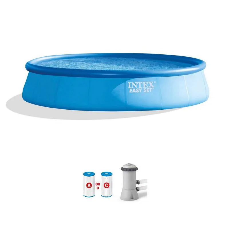 Pompe Intex, 15 pi, 33 po, 2587 Gallons Capacité, 530 GPH, Set facile 15 pi. Rond x 33 po., 15 ft, 33 in