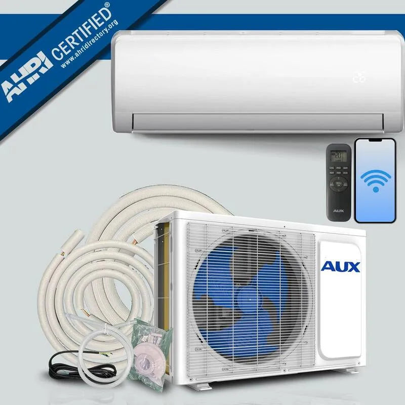 Mini système de partage sans conduit 36000 BTU sans conduit 230-Volt, 17 TRÉS, 3 tonnes, jeu de lignes, montage mural, 12 pieds, Wi-Fi, 36,000 BTU, 12 ft