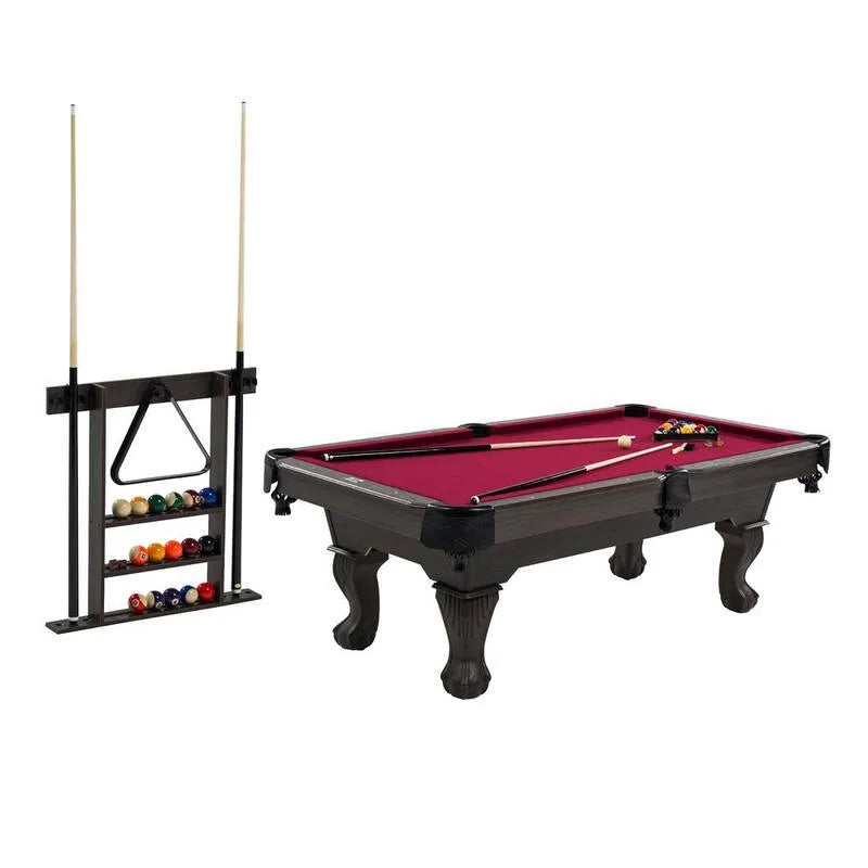 Barrington, 90 po. Table de billard avec support de cue, Gris, Piscine Tables, 90 in