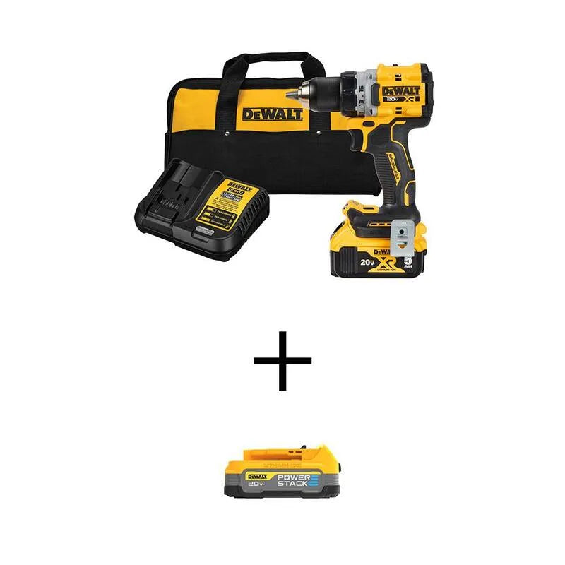 Kit de conduite DEWALT 1. 7Ah, 20V, 1/2 po, POWERSTACK 1. 7Ah Batterie et chargeur, sans fil, conception compacte et portable, 5Ah, 2 in, 1.7Ah