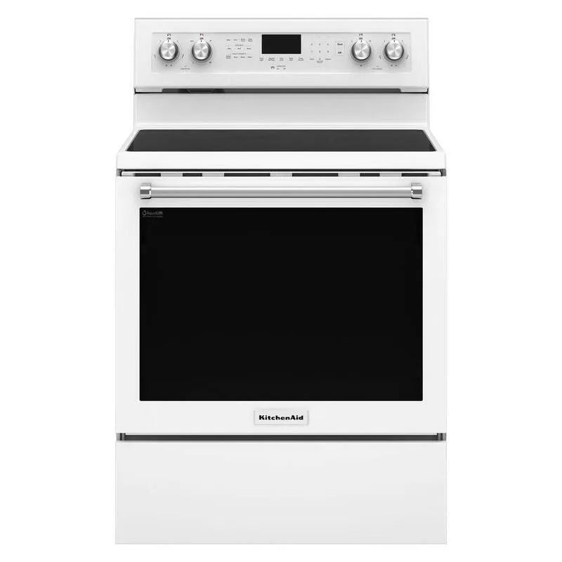 KitchenAid Gamme électrique, auto-nettoyage, cuisson convection, 6, 4 pi, 5 brûleurs, blanc, 6.4 cu. ft