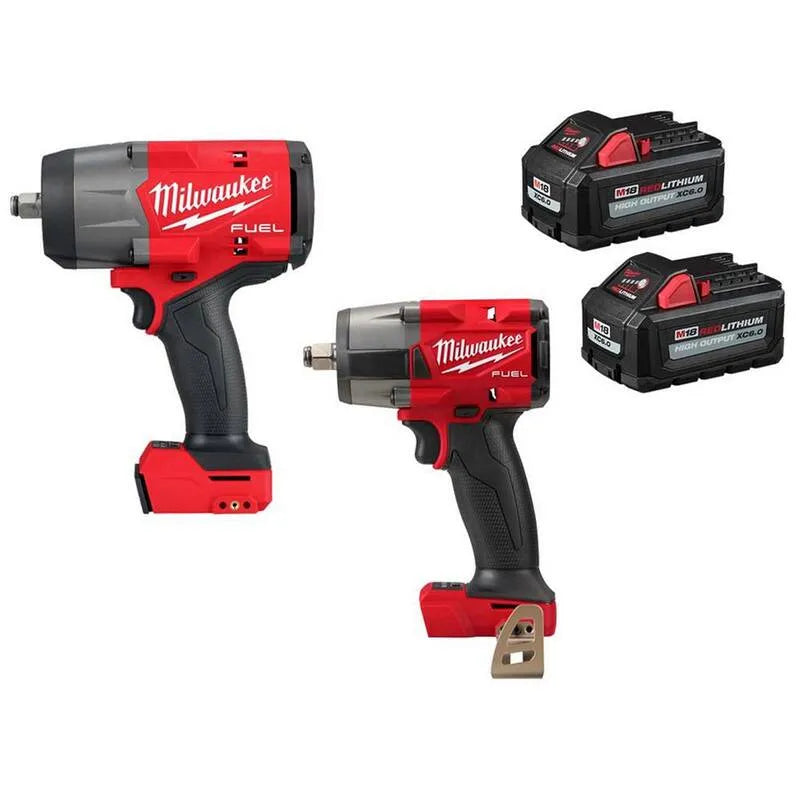 Milwaukee FUEL 18V M18, 1/2 po, conception sans fil, 6, 0 Ah batterie, clé etamp à chocs de couple moyen, sans brosse, 2 in, 6.0 Ah