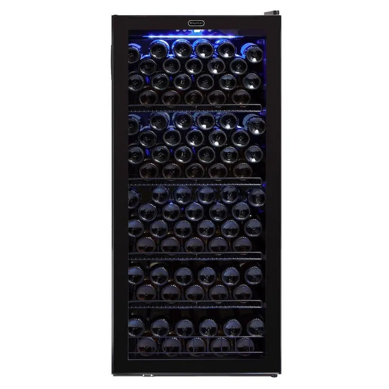 Réfrigérateur de refroidisseur de vin de bouteille de 124 po avec affichage LED noir autoportant, 24 in