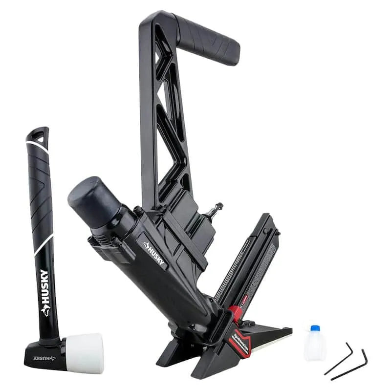15. 5-Gauge 3-in-1 Husky Pneumatic 3-en-1 15, 5-Gauge et 16-Gauge 2 in. Nailer et Stapler avec la libération rapide de Jam