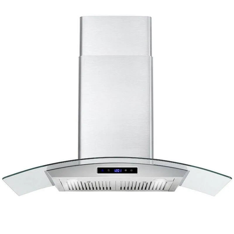 Hotte aspirante, Hotte de gamme, Commandes tactiles, Montable au mur, 700 CFM, 30 po, Éclairage LED, Monté au mur, Argent, 30 in