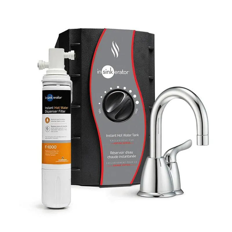 Distributeur d'eau chaude InSinkErator Invite HOT150, robinet chromé 6,25 po