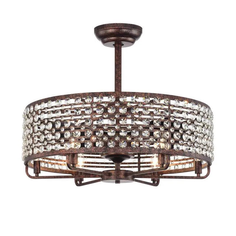 Ventilateur de plafond, 27 po, Télécommande, Intérieur, Brown, Télécommande de la circulation d'air, 27 in