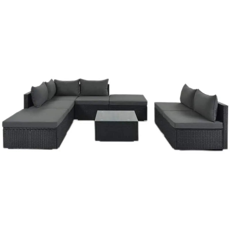Canapé Sectionnel, Extérieur, Gris, Salon Sièges modulaires, Canapés d'extérieur