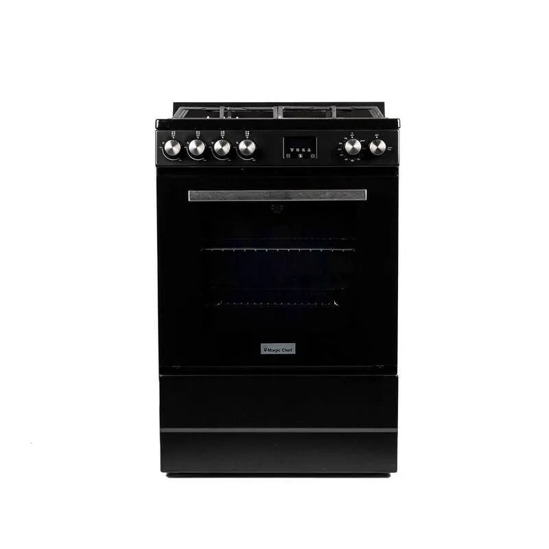 Magic Chef 4-Burner Gamme de gaz, 24 po, Appareil de cuisson au gaz avec la configuration du brûleur, noir, 24 in