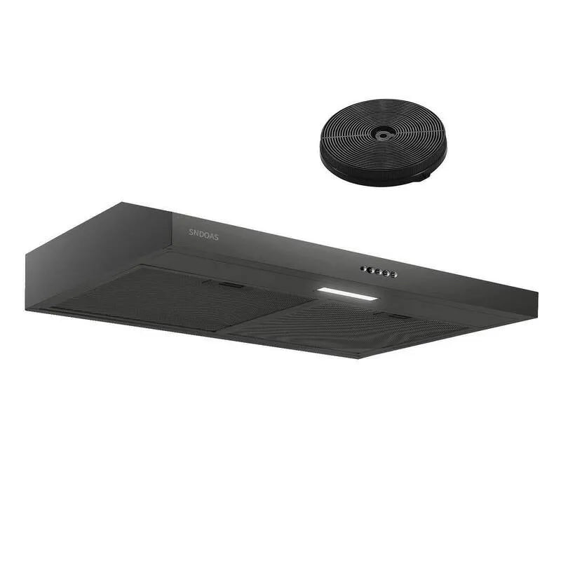 Hotte aspirante, Hotte CFM 3, acier inoxydable, 230 CFM, 30 po, 3 vitesses, sous cabinet, noir, 30 in