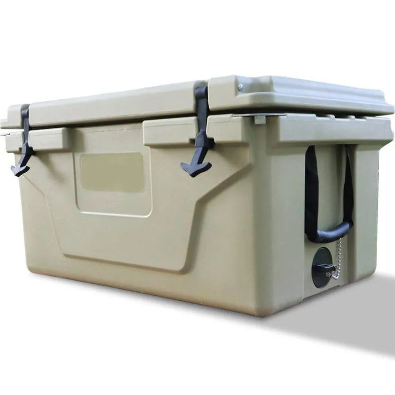 65 qt, boîte à bière en forme de glace en plein air pêche refroidisseur en kaki, en plein air