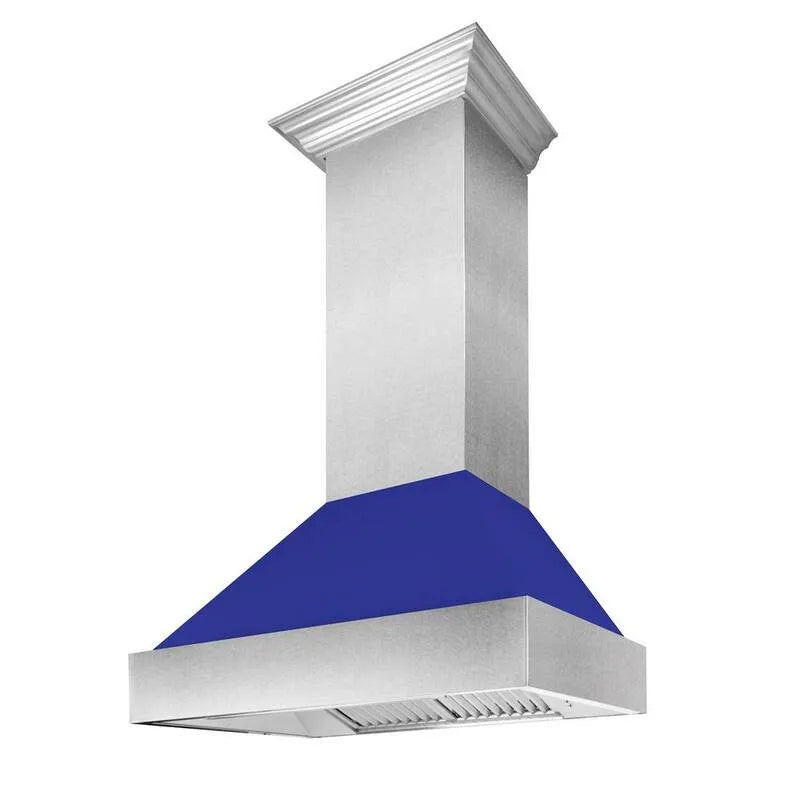 Hotte aspirante, Hotte de série, 700 CFM, 36 po, Acier inoxydable, Montable au mur, Bleu, 36 in