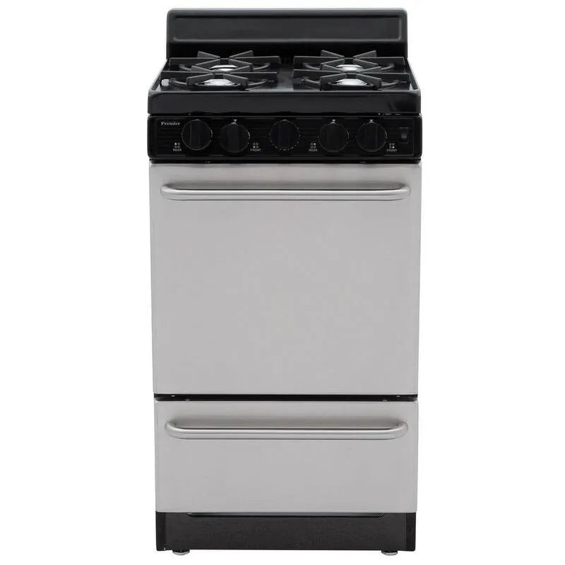Gamme de gaz, acier inoxydable, 20 po, 2, 42 pi, appareil de cuisson au gaz avec la configuration du brûleur, 20 in, 2.42 cu. ft