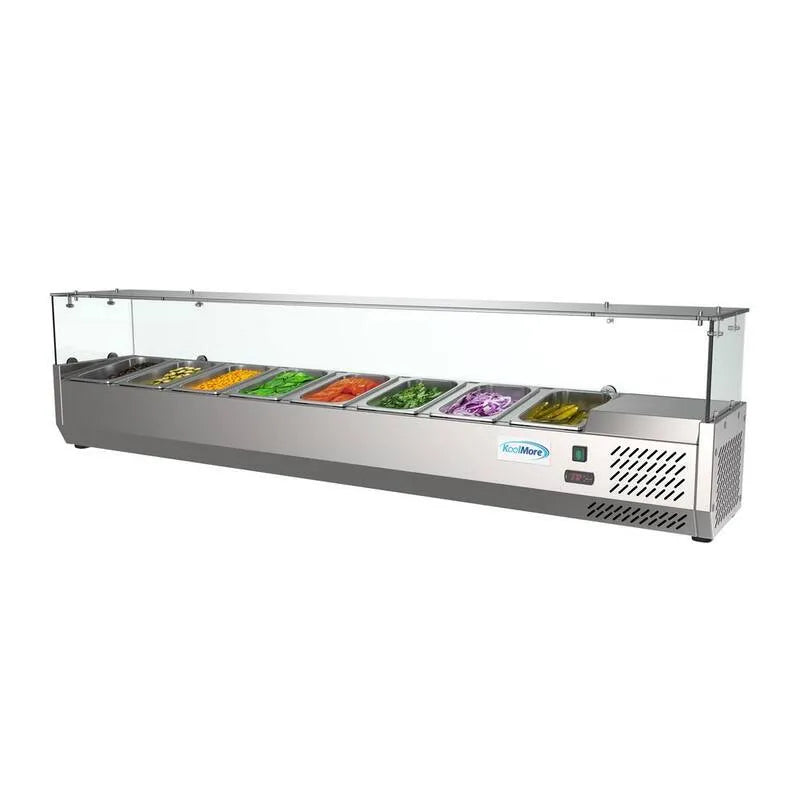 Réfrigérateur 8-Pan, 71 po, 1 pi, Acier inoxydable, Design commercial, 71 in