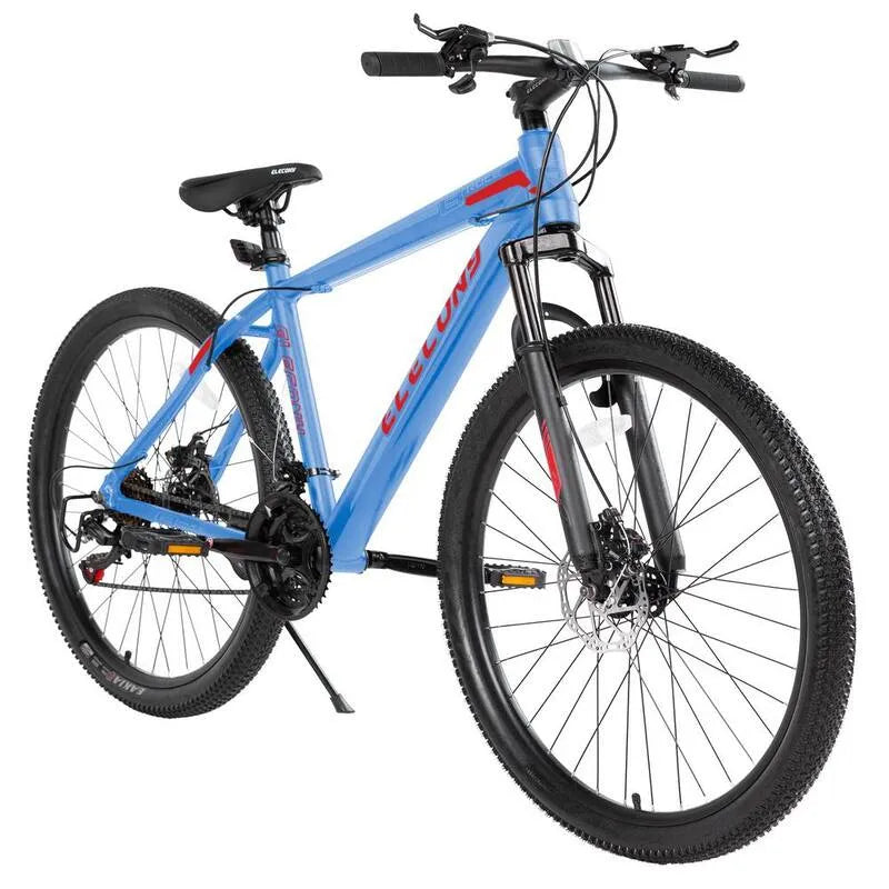 27, 5 po, 21 vitesses, 27, 5 po. Vélo en aluminium de montagne bleue Shimano 21 vitesses avec freins à disque mécanique, aluminium, 27.5 in