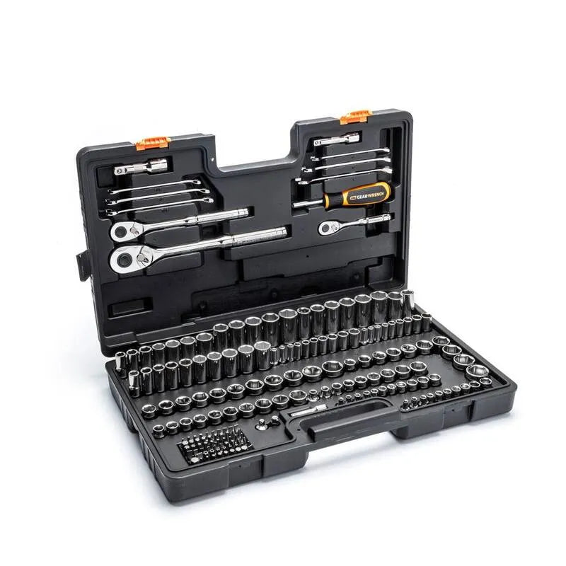 MM Mechanics Hand outil Set 185 pièces, 1/4 po, 8 po, 2 po., 4 in, 8 in, 2 in, Chrome, Ensembles d'outils de mécanique