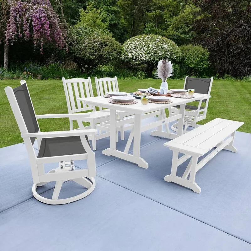 6 pièces Ensemble de restaurants extérieurs à 6 pièces, Toscane, Blanc