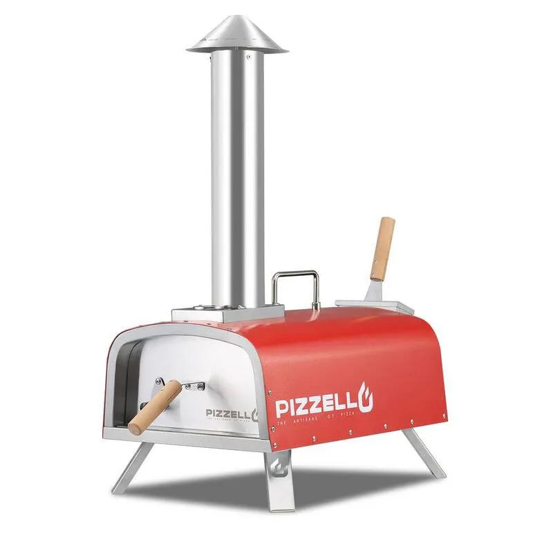 Four à pizza extérieur en acier inoxydable, Propane liquide, 12 po, plateau en bois, 12 po - Rouge, 12 in