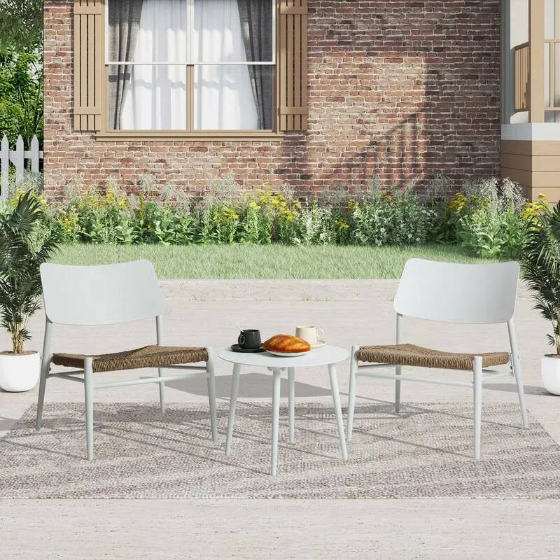 Patio extérieur en aluminium, 3 pièces, réglable, 2 chaises 3 Table avec pieds réglables non glissants, 3 pièces