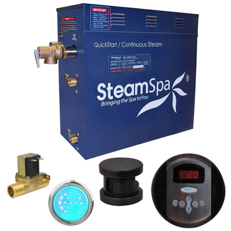 Générateur, Indulgence 6kW QuickStart Pack de bain vapeur avec égout intégré automatique dans l'huile en bronze frotté