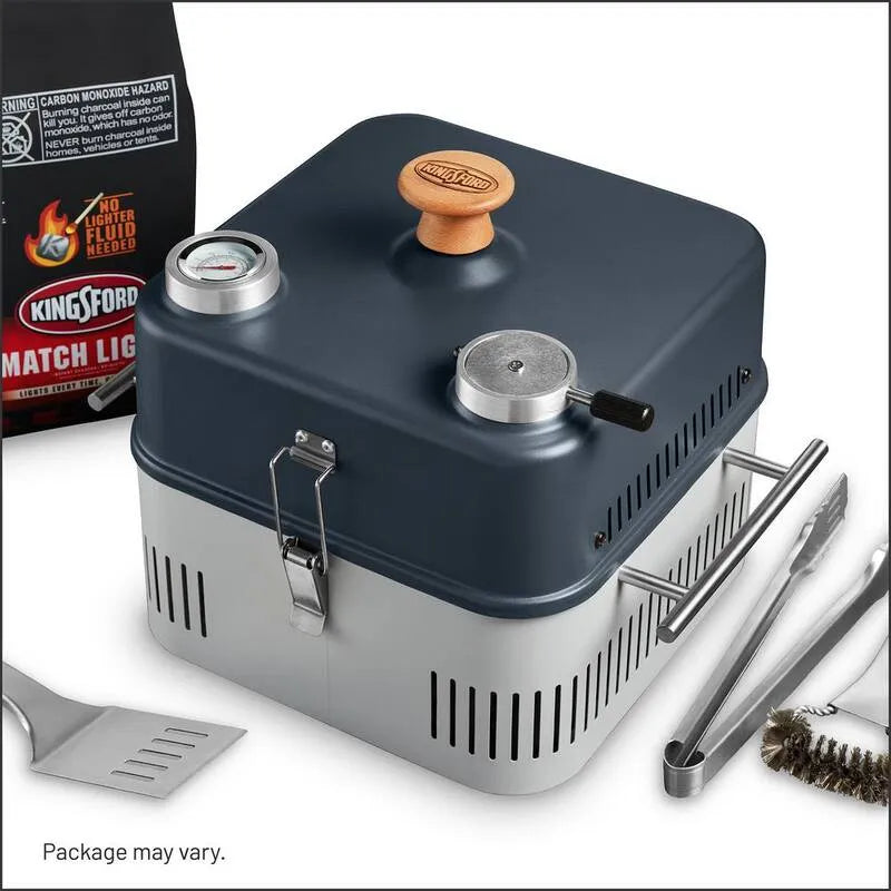 Kit de grilleuse de charbon portable, 4 lb, conception compacte et portable, Gris