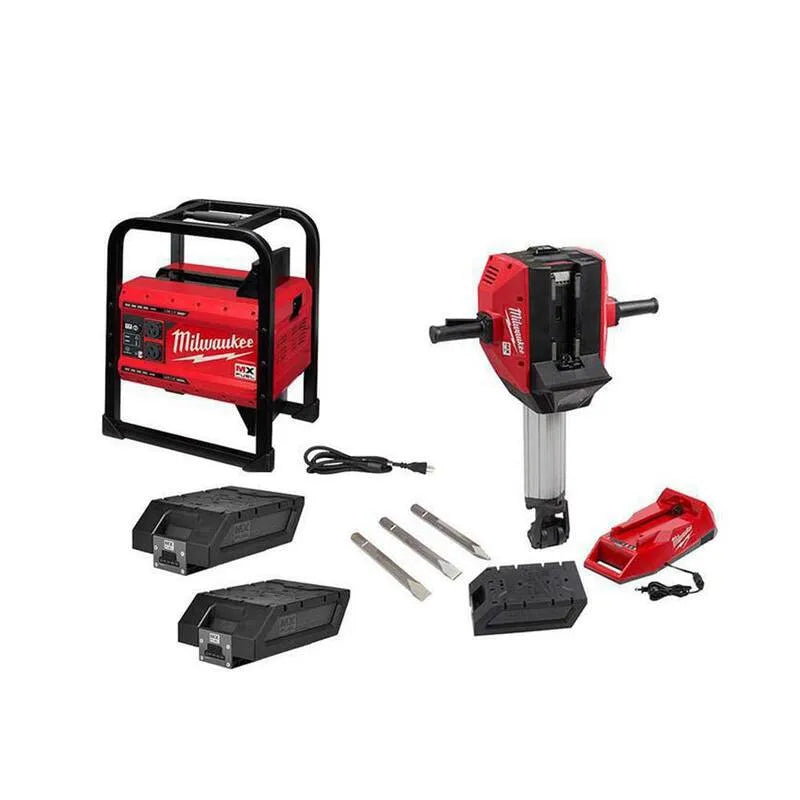 Milwaukee 3600-Watt, 1-1/8 po, sans fil de conception, Breaker Combo avec 3 piles XC et chargeur, 1800, 8 in