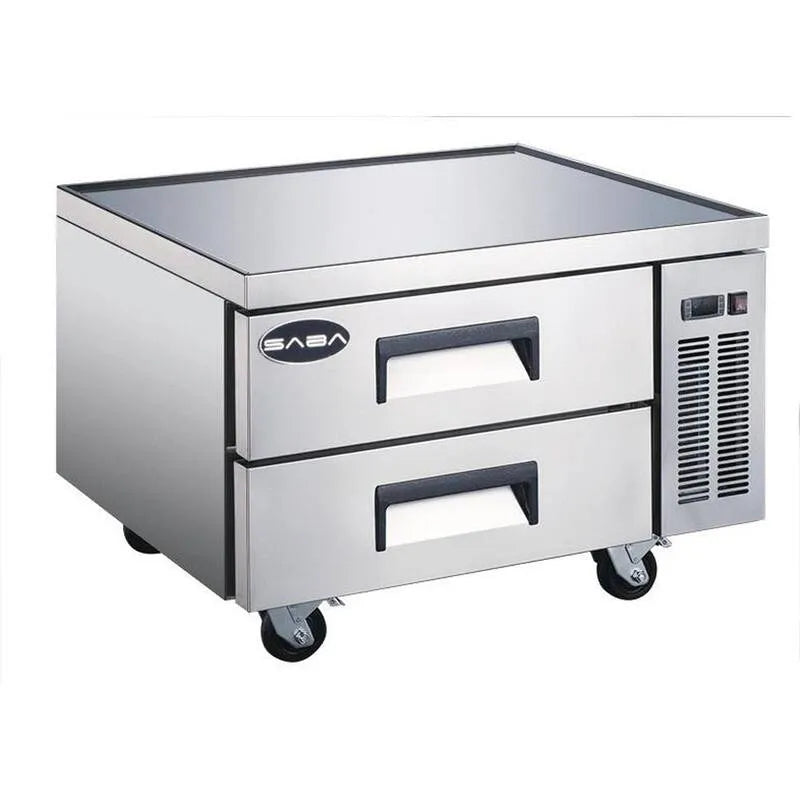 SABA, Refroidisseur de base en acier inoxydable, 36, 5 po en W 6, 5 pi3, Réfrigérateurs professionnels, 36.5 in, 6.5 cu. ft